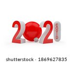 red number 2021 and medical... | Shutterstock . vector #1869627835