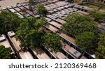 Aerial View Of Train Cemetery ...