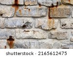 A brick rusty wall photo background located at Fort Atkinson Historical State Park