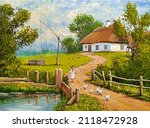 Oil Paintings Rural Landscape   ...