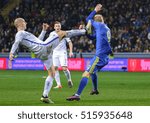 Small photo of Odessa, Ukraine - 12 November, 2016: Ukrainian player Viktor Kovalenko in fight the ball with Sakari Mattila of Finland during the FIFA World Cup 2018 qualifiying match at Chornomorets Stadium