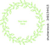 green wreath with place for text | Shutterstock .eps vector #348154415
