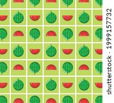 seamless watermelon pattern.... | Shutterstock .eps vector #1999157732