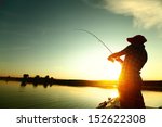 Young man fishing on a lake...