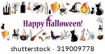 happy halloween greeting card.... | Shutterstock .eps vector #319009778