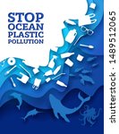 stop ocean plastic pollution ... | Shutterstock .eps vector #1489512065