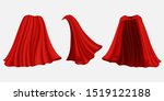 superhero red silk cape  cloak  ... | Shutterstock .eps vector #1519122188