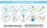 how to remove disposable gloves ... | Shutterstock .eps vector #2030033432