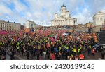 Small photo of Several trade unions in Finland have announced a 48 hour political industrial action. Senate Square trade union demonstration Helsinki, Finland 1.2.2024