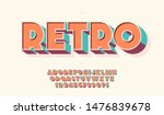 vector retro 3d font 80s style... | Shutterstock .eps vector #1476839678