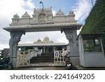 Small photo of Ooty, Tamilnadu, India- December 4, 2022:Entrance arch of Sri Gopalakrishna swamy Temple loacted at chamraj estate on the main road via ooty to coonoor.