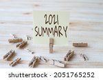 Small photo of Conceptual display 2021 Summary. Business idea summarizing past year events main actions or good shows Blank Square Note Surrounded By Laundry Clips Showing New Meaning.