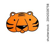 an illustration of a tiger's... | Shutterstock .eps vector #2042028758