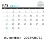 calendar 2022 year. may 2022... | Shutterstock .eps vector #2033928782