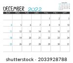 calendar 2022 year. december... | Shutterstock .eps vector #2033928788