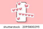 message bubble with hearts 3d... | Shutterstock .eps vector #2095800295