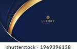 dark navy blue and gold curve... | Shutterstock .eps vector #1969396138