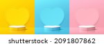 set of realistic yellow  blue ... | Shutterstock .eps vector #2091807862