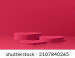 abstract 3d red room with... | Shutterstock .eps vector #2107840265