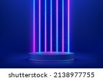 realistic dark blue 3d cylinder ... | Shutterstock .eps vector #2138977755