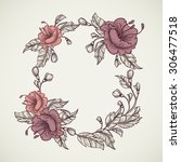vintage floral highly detailed... | Shutterstock .eps vector #306477518