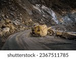 Small photo of Gilgit Baltistan, Pakistan -22 Apr 2023 ;Clearance efforts afoot as landslides block Karakoram highway ,Pakistan