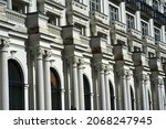 facade of a white building with 