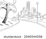 street road graphic black white ... | Shutterstock .eps vector #2040544358