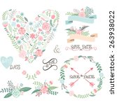 wedding floral set.labels... | Shutterstock .eps vector #263938022