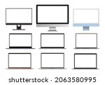 a set of modern computers and... | Shutterstock .eps vector #2063580995
