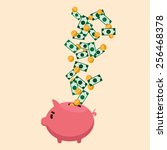 piggy bank and money | Shutterstock .eps vector #256468378