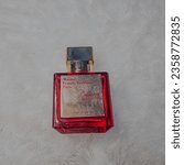 Small photo of Jakarta, September 8 2023 : The bottle of Parfume Baccarat Rouge 540 from Maison Francis Kurkdjian Paris product with white Baground
