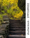 Small photo of Stairs and Foliage on Watkins Glen State Park Gorge Trail