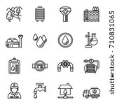 Water Supply Icon Set. Line...