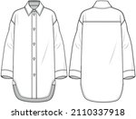 women long shirt  baggy shirts  ... | Shutterstock .eps vector #2110337918