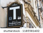 Small photo of Verona, Italy - September 5, 2018: Signage of Sali e Tabacchi, Italian for Tobacconist. Also called a tobacco shop, a tobacconist's shop or a smoke shop is a retailer of tobacco products