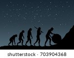 human evolution into the... | Shutterstock .eps vector #703904368