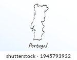 hand draw map of portugal.... | Shutterstock .eps vector #1945793932