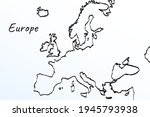 hand draw map of europe. black... | Shutterstock .eps vector #1945793938
