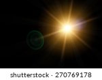 Vector star, sun with lens flare on dark background