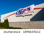 Small photo of Kitchener, Ontario, Canada - October 17, 2020: Kingpin Bowlounge in Kitchener, Ontario, Canada. Kingpin Bowlounge is the biggest bowling venue in the Waterloo Region.
