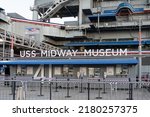 Small photo of San Diego, CA, USA - July 8, 2022: USS Midway Museum in San Diego, CA, USA. The USS Midway Museum is a historical naval aircraft carrier museum located in downtown San Diego.