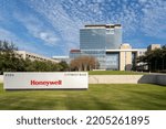 Small photo of Houston, Texas, USA - March 2, 2022: Honeywell office building in Houston, USA. Honeywell International is an American multinational conglomerate corporation.