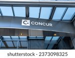 Small photo of SAP Concur headquarters in Bellevue, Washington, USA - June 15, 2023. SAP Concur is an American SaaS company providing travel and expense management services to businesses.