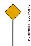 blank yellow road hazard sign | Shutterstock . vector #100493542