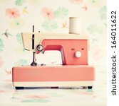 Coral Vintage Sewing Machine 