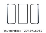 blue phones mockups isolated on ... | Shutterstock .eps vector #2043916052