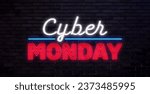 Small photo of Cyber monday sale neon sign vector. cyber monday design template neon sign.
