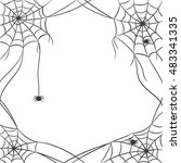 spider web with three little... | Shutterstock .eps vector #483341335