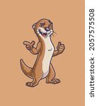 Funky Smiling Otter Cartoon...